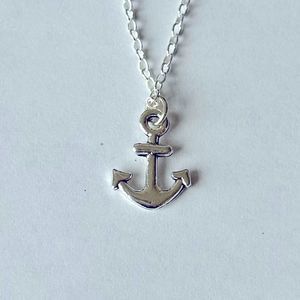 Anchor Necklace Silver Tone Pendant Charm
